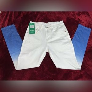 Brand new blue and white fashion jeans